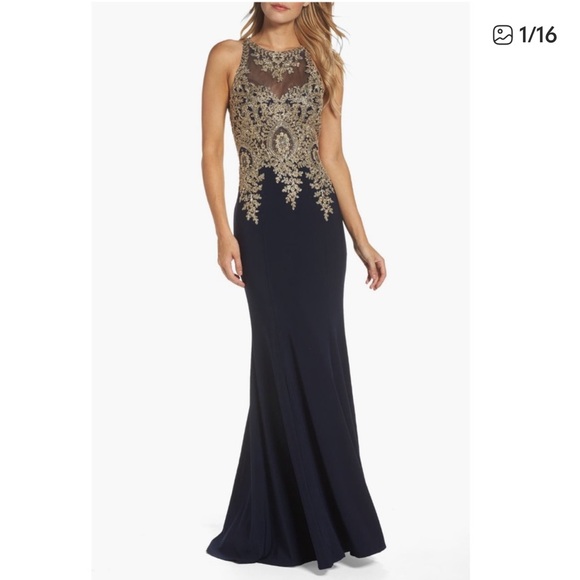 Dresses & Skirts - Xscape Black&Gold Taffeta Mermaid Prom Event Gown Side Zip Size 2P